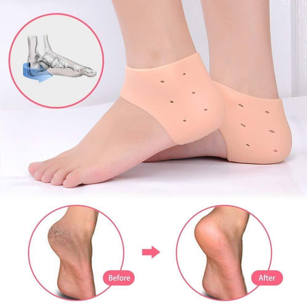 Silicone Gel Heel Pad Socks For Pain Relief And Anti Crack Heel 1 Pair Heel Cups Heel Guards Heel Protectors Heel Sleeves For Relieve Heel Pads Cushion Heel Pain, Heal Dry Cracked Heels, Achilles Tendinitis, For Men & Women