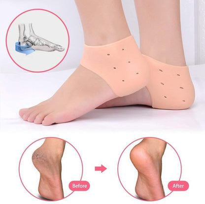 Silicone Gel Heel Pad Socks For Pain Relief And Anti Crack Heel 1 Pair Heel Cups Heel Guards Heel Protectors Heel Sleeves For Relieve Heel Pads Cushion Heel Pain, Heal Dry Cracked Heels, Achilles Tendinitis, For Men & Women