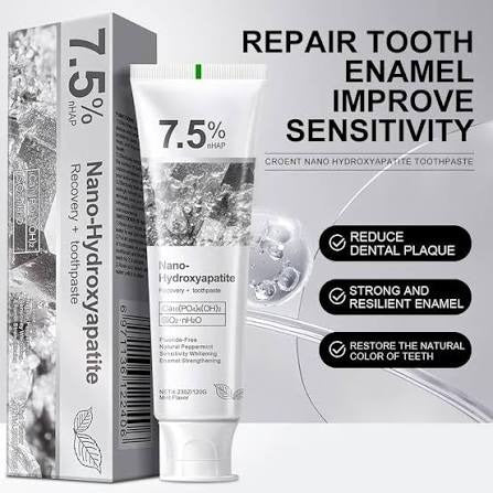 Holydeer Nano Hydroxyapatite Toothpaste | Fluoride Free Enamel Repair & Remineralization | Teeth Whitening Toothpaste | Anti Cavity & Tooth Sensitivity Relief | Gum Protection | Natural Tooth Paste for Sensitive Teeth | Adults & Kids | Fresh Breath