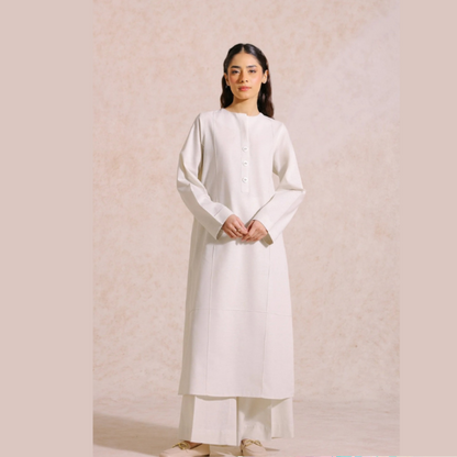 5gz Unstitched White 2-Piece Dress for Women and Girls