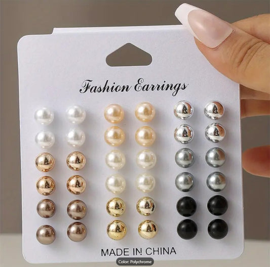 Imitation 1 Pair Pearl Stud Earrings Set