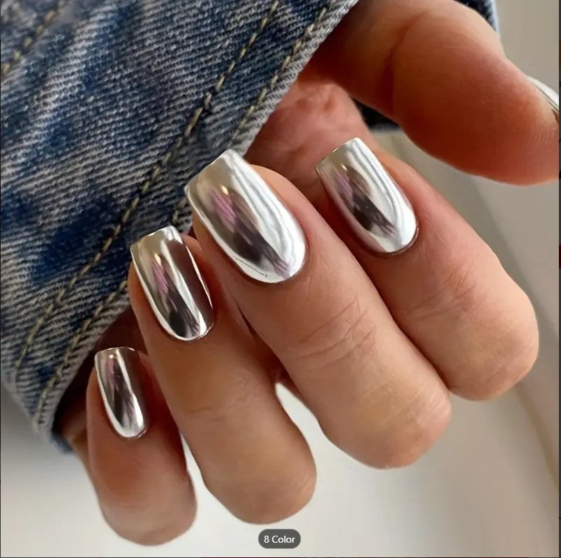 Diamond Acrylic Fake Nails Set