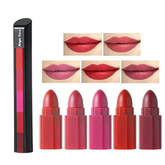 5 in 1 Lipstick Matte lipsticks Waterproof | Long Lasting |Lipstick Long lasting Random Shades Lipsticks 3.5g