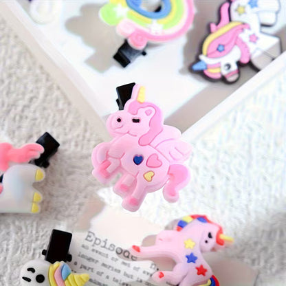 Unicorn Hair Clips Set for Girls | Cute Rainbow Cartoon Hair Accessories