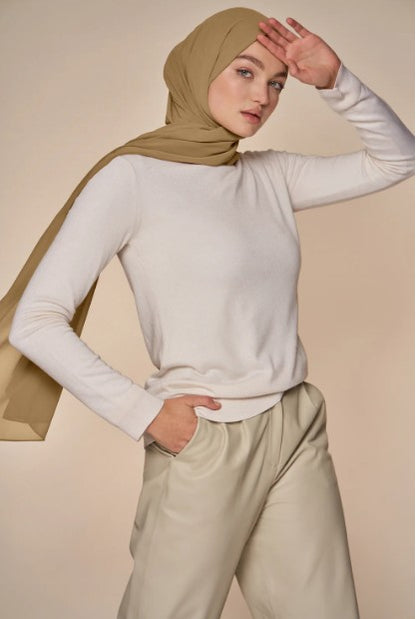 Camel Luxury Chiffon Hijab for Women & Girls
