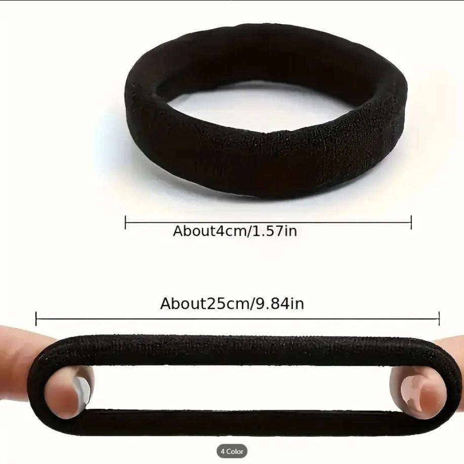 6 Pcs Black High-Elasticity Seamless Hair Ties for Women