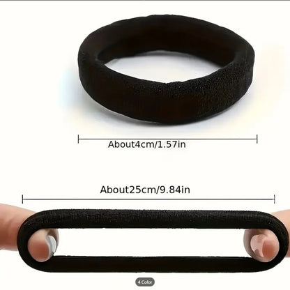 6 Pcs Black High-Elasticity Seamless Hair Ties for Women