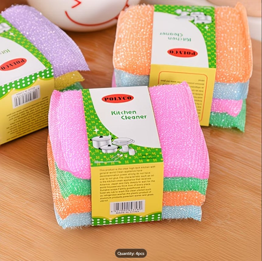 1 Premium Non-Scratch Kitchen Cleaning Sponges | Double-Sided Reusable Dish Scrubber Pads for Pots, Pans & Non-Stick Cookware