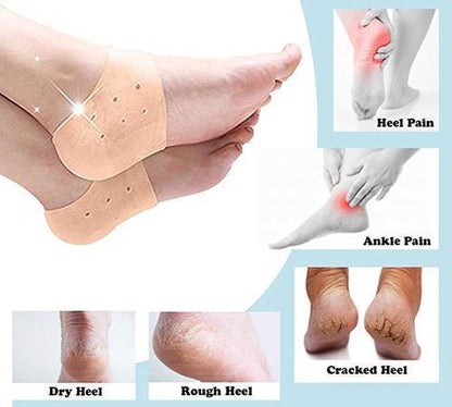 Silicone Gel Heel Pad Socks For Pain Relief And Anti Crack Heel 1 Pair Heel Cups Heel Guards Heel Protectors Heel Sleeves For Relieve Heel Pads Cushion Heel Pain, Heal Dry Cracked Heels, Achilles Tendinitis, For Men & Women