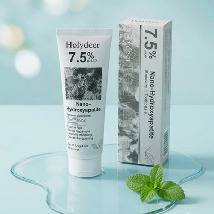 Holydeer Nano Hydroxyapatite Toothpaste | Fluoride Free Enamel Repair & Remineralization | Teeth Whitening Toothpaste | Anti Cavity & Tooth Sensitivity Relief | Gum Protection | Natural Tooth Paste for Sensitive Teeth | Adults & Kids | Fresh Breath
