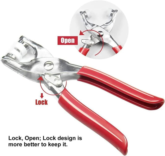 Premium Metal Snap Button Kit with Hand Pressure Pliers – Tich Button Machine Tool Set – 50pcs Durable Sewing Snaps for DIY Crafts, Clothes, Bags & Hats – Easy-to-Use Tich Button Pliers