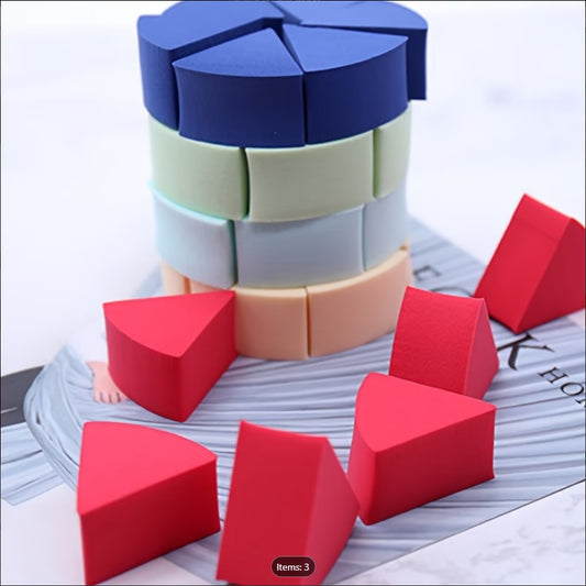 Set of 4 Diamond Shape Makeup Sponges – Water Activated Beauty Blender | Wet & Dry Use for Foundation, Concealer, Cream & Powder (Multicolor & shape)