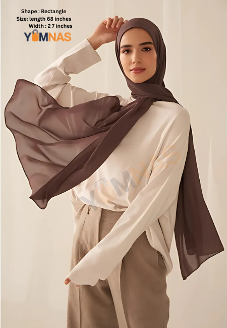 Cocoa Luxury Chiffon Hijab for Women & Girls