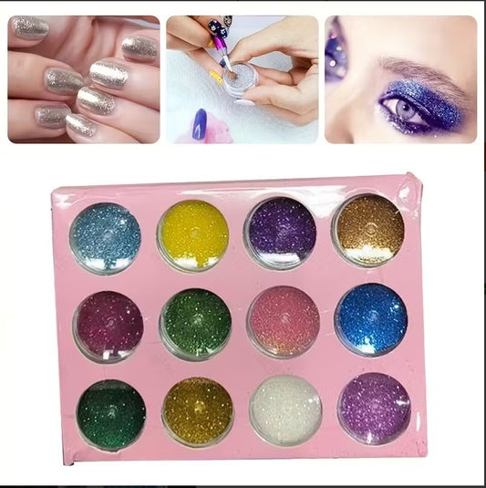Metallic Glitter Shades Eyeshadow & Nail Art Palette |