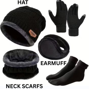 Winter Hat & Scarf Set for Women – High Elasticity, Thickened Warm Knit Beanie | Unisex Outdoor Headwear for Cold Weather, Skiing & Daily Wear