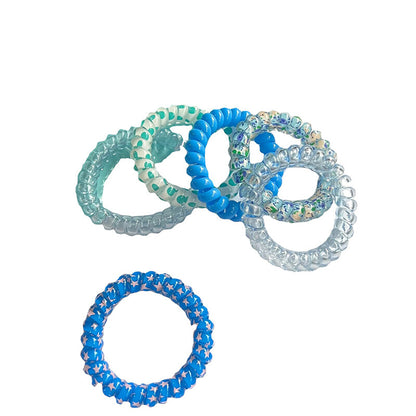 Candy-Colored Spiral Hair Ties for Women – Telephone Wire Elastic Phone Cord Hair Bands | Stylish, Tangle-Free & Gentle Hair Accessories