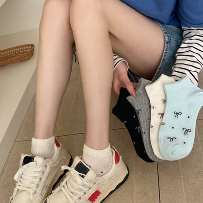 Women'S Striped Bowknot Ankle Socks
