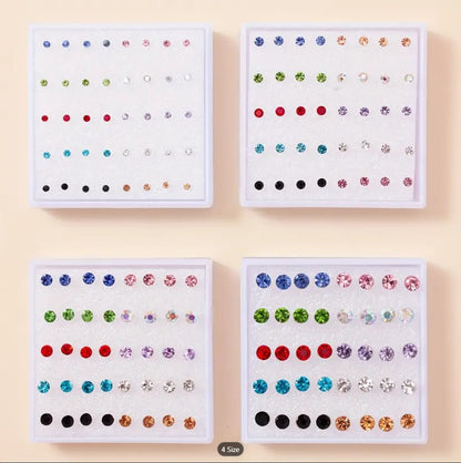 Zirconia Stud Earrings Set