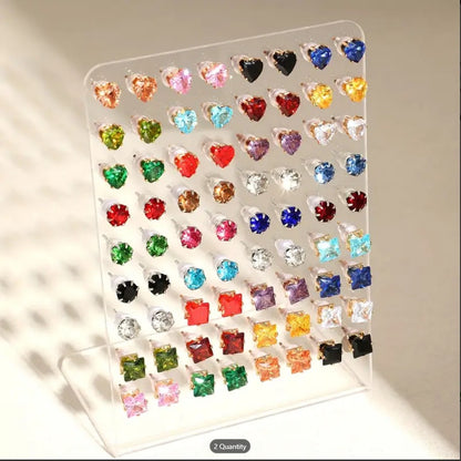 Zirconia Stud Earrings Set