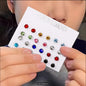 Zirconia Stud Earrings Set