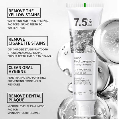 Holydeer Nano Hydroxyapatite Toothpaste | Fluoride Free Enamel Repair & Remineralization | Teeth Whitening Toothpaste | Anti Cavity & Tooth Sensitivity Relief | Gum Protection | Natural Tooth Paste for Sensitive Teeth | Adults & Kids | Fresh Breath