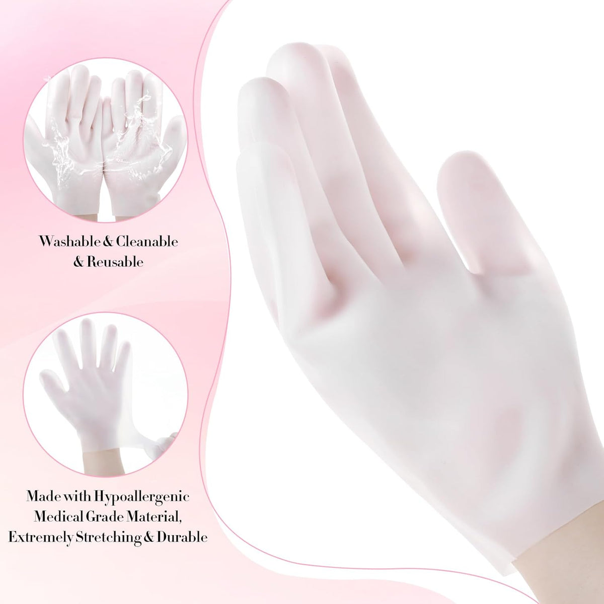 SPA Gel Silicone Moisturizing Gloves – Whitening & Softening Hand Care Beauty Gloves (Pair)
