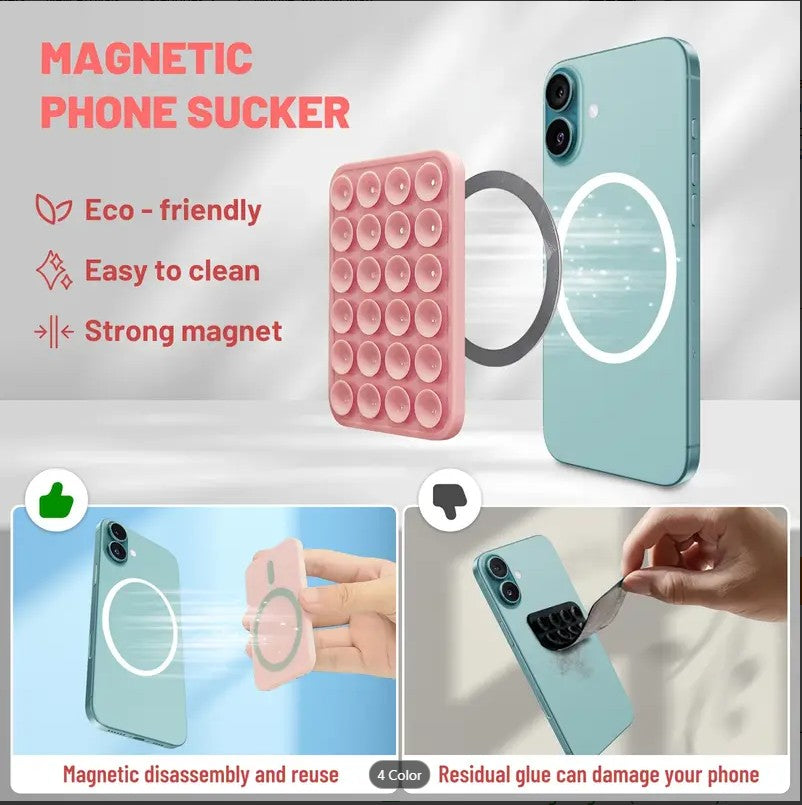 Double Side Silicone Suction Pad Phone Holder Self - Adhesive Rubber Suction Holder Silicon Square Phone Case Silicon Pad For Phone - Compatible With All Mobiles & Tablets