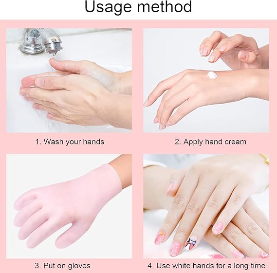 SPA Gel Silicone Moisturizing Gloves – Whitening & Softening Hand Care Beauty Gloves (Pair)