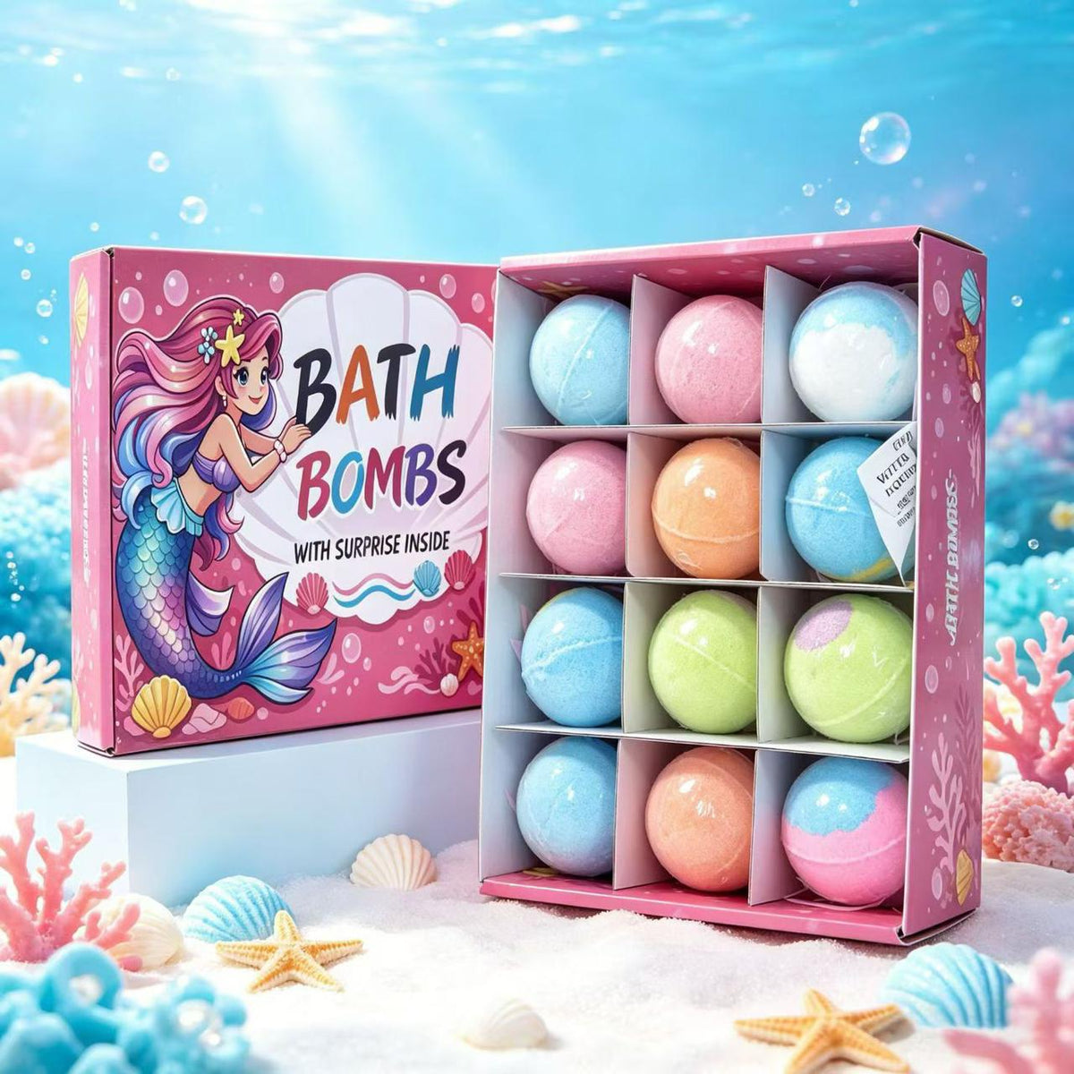 Luxury Aromatherapy Bath Bomb for Kids & Moms | Handmade Fizzy Bubble Ball with Surprise Toy & Essential Oils (1 Piece)