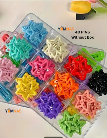 10 pcs Colorful Star-Shaped BB Barrettes Hair Clips 20 clips Set for Girls - Lovely Kids Hair Accessories