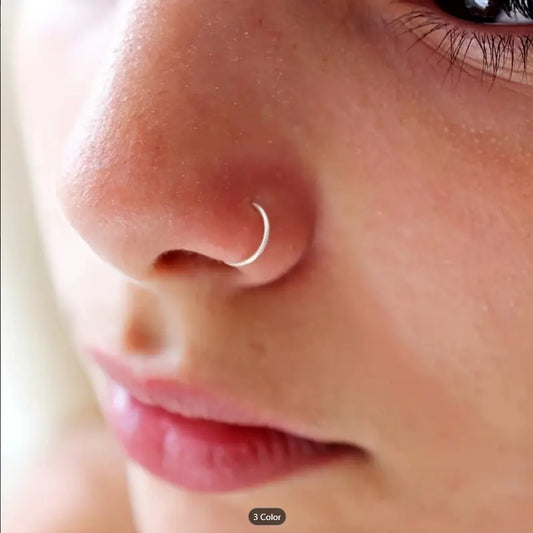 10 Pcs Nose Ring for Women & Girls(Golden, Silver & Multicolor 8mm