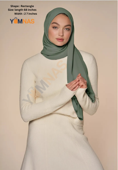 Sage Luxury Chiffon Hijab for Women & Girls