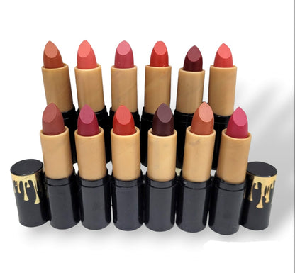 12 Matte Lipsticks – Highly Pigmented, Smooth Texture & Long-Lasting Matte Finish | Multicolor Lip Shades for Bold & Professional Makeup Looks