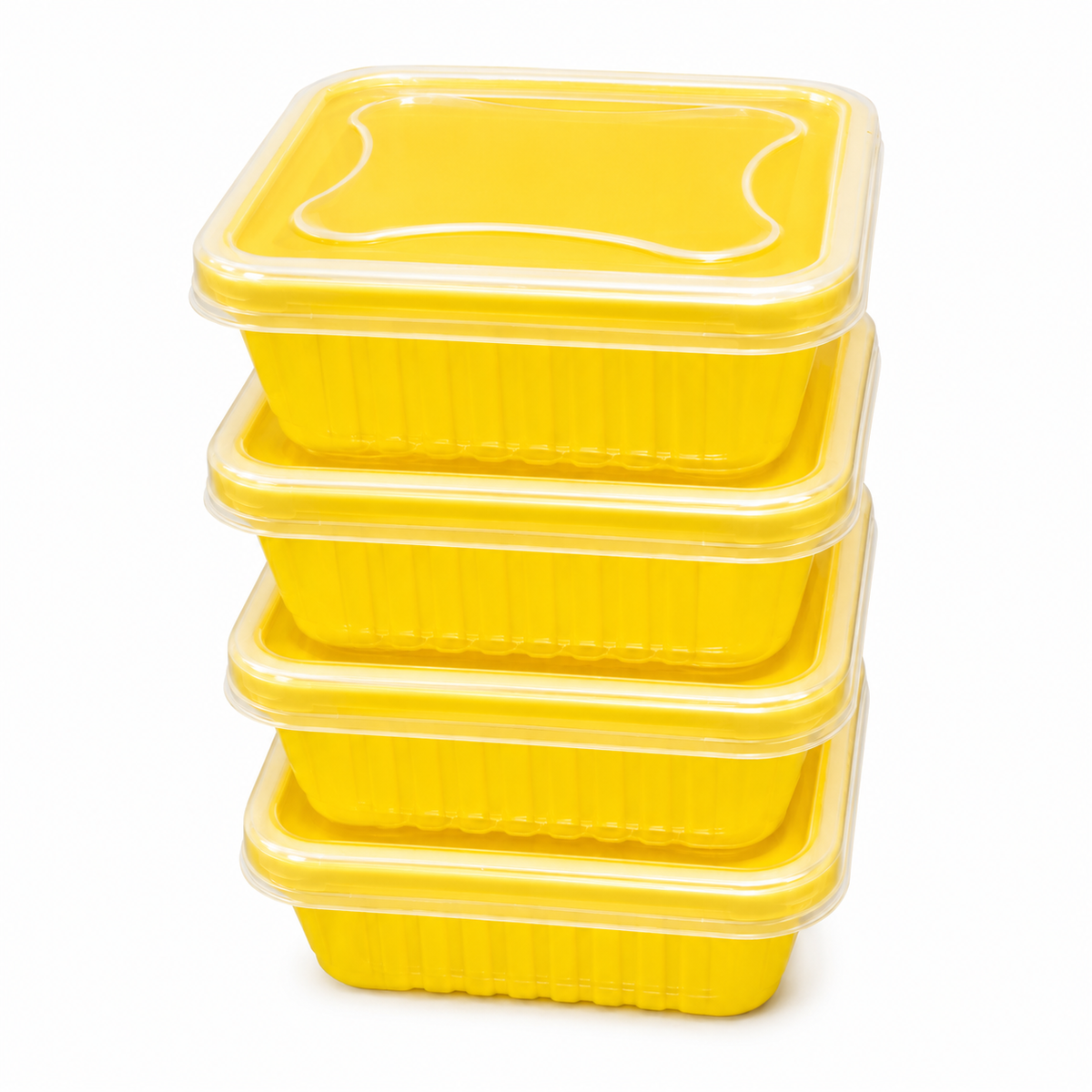 Premium 4-Piece Food Storage Container Set - BPA Free, Leak Proof, Stackable Kitchen Organizers - 1 Litre Each