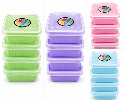 Premium 4-Piece Food Storage Container Set - BPA Free, Leak Proof, Stackable Kitchen Organizers - 1 Litre Each