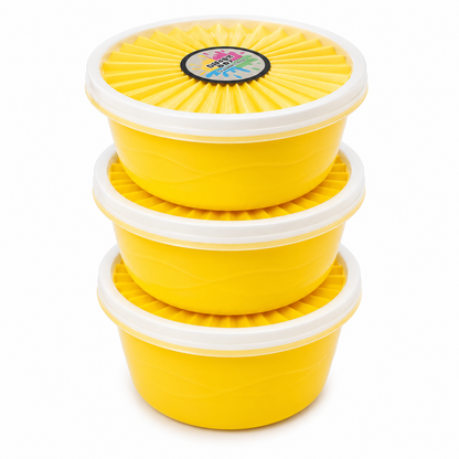 Premium 3-Piece Round Food Storage Container Set - BPA Free, Leak Proof, Stackable Kitchen Organizers - 500ml Each