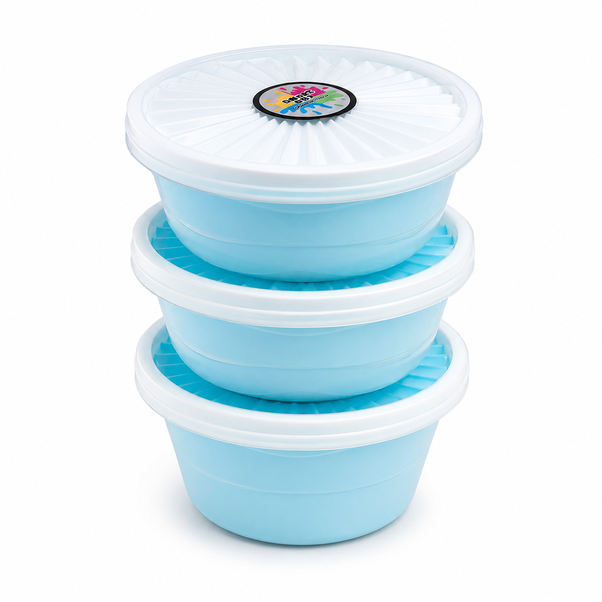 Premium 3-Piece Round Food Storage Container Set - BPA Free, Leak Proof, Stackable Kitchen Organizers - 500ml Each
