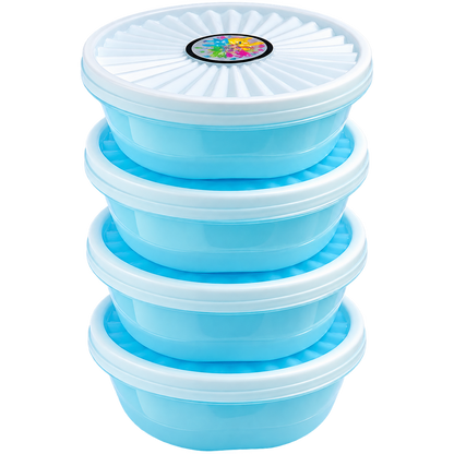 Premium 4-Piece Round Food Storage Container Set - BPA Free, Leak Proof, Stackable Kitchen Organizers - 500ml Each