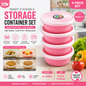 Premium 4-Piece Round Food Storage Container Set - BPA Free, Leak Proof, Stackable Kitchen Organizers - 500ml Each