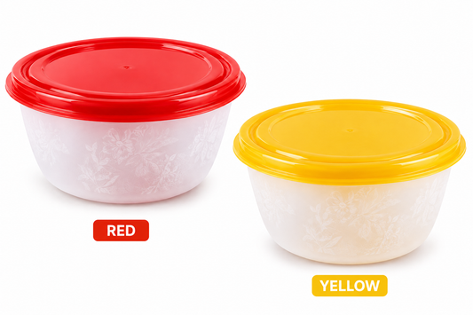 Stackable Multicolored Round Food Storage Container Set - Airtight Leakproof BPA Free Kitchen Organizers with Assorted Lids