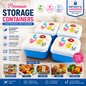 Premium "LOVE" Printed Square Food Storage Container Set - Airtight Leakproof BPA Free Kitchen Organizers with White Lids