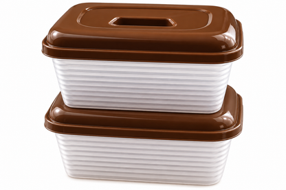 Premium Red and Pink Rectangular Food Storage Container Set - Airtight Leakproof BPA Free Kitchen Organizers with Vibrant Lids