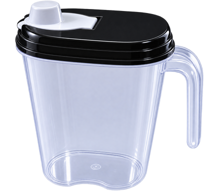 Premium Plastic Oil Dispenser Jug with Red Lid - 100% Leakproof Liquid & Cooking Oil Container with Easy Pour Spout & Handle