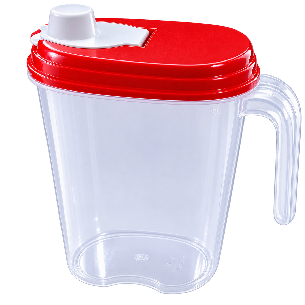 Premium Plastic Oil Dispenser Jug with Red Lid - 100% Leakproof Liquid & Cooking Oil Container with Easy Pour Spout & Handle