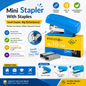 Mini Stapler Set with No. 10-1M Staples - Portable Small Pocket Stapler with Refill Staples for School, Office & Home Use