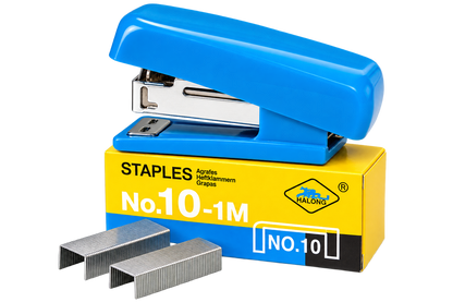 Mini Stapler Set with No. 10-1M Staples - Portable Small Pocket Stapler with Refill Staples for School, Office & Home Use