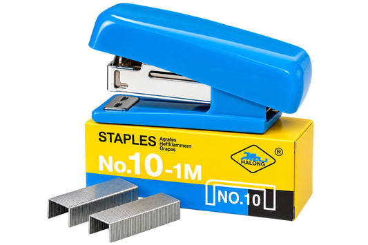 Mini Stapler Set with No. 10-1M Staples - Portable Small Pocket Stapler with Refill Staples for School, Office & Home Use
