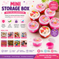 Mini Plastic Storage Box Set - Cute Round Multipurpose Small Container Organizer with Lid for Jewellery, Stationery, Pills & Tiny Items
