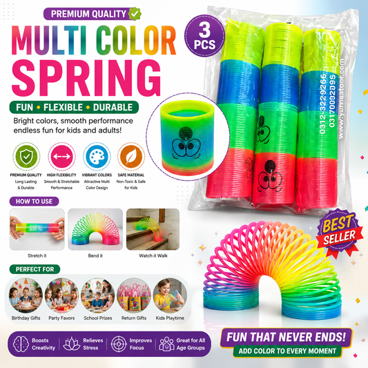 Multi-Color Magic Spring Toy Set - Colorful Plastic Stretchable Slinky Spring Toys for Kids, Party Favors & Sensory Play