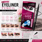 Waterproof Eyeliner Pencil Long Lasting Black Liquid Eye Liner Pen, Smudge Proof & Quick Dry Eye Makeup